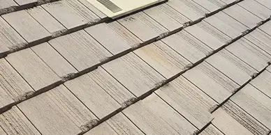 Close-up of a wood shingle roof during repair work in Clermont